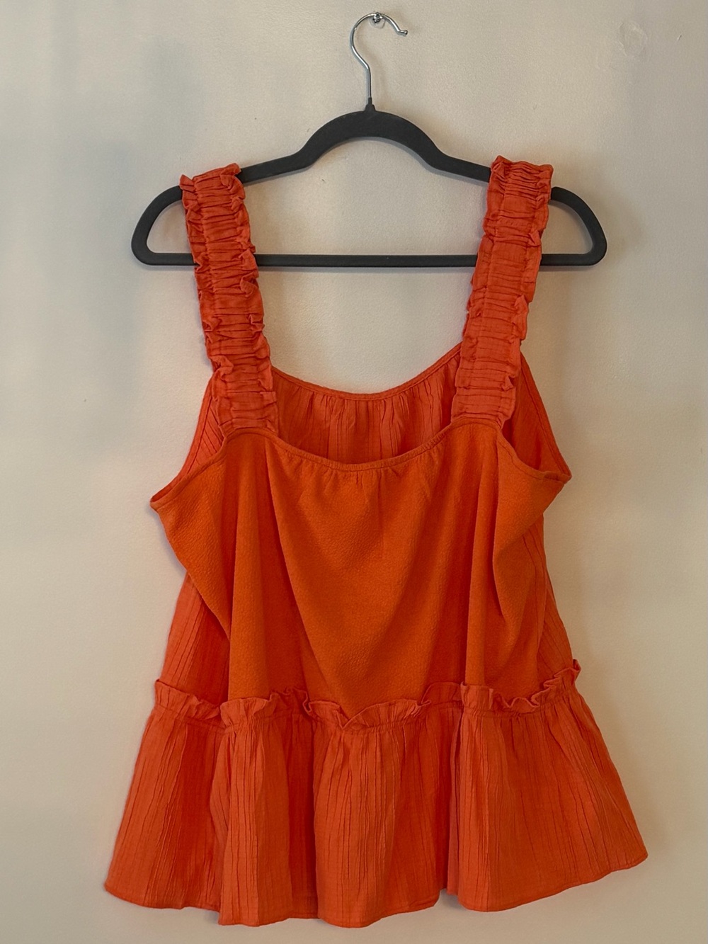 cleo Orange Ruffled Strap Tank Top - Picture 2 of 5